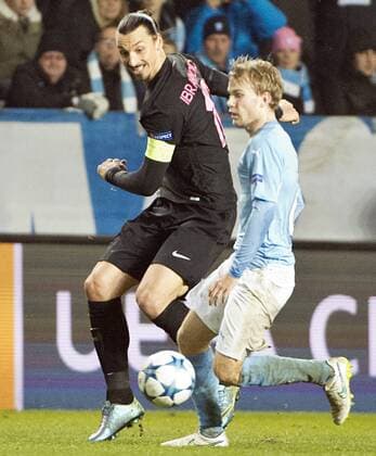 Malmoe Sweden 2015-11-25 Champions League 2015 16 Malmö FF(SWE) vs PSG(F) Zlatan Ibrahimovic(PSG) - 4.04937151