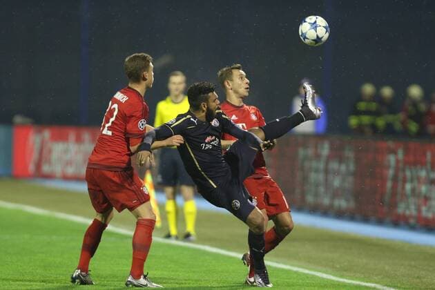 Zagreb, 09.12.2015., Stadion Maksimir, Champions League, group F, GNK Dinamo Zagreb (blue) 0-2 FC Bayern (red) Hilal SOUDANI (2) and Joshua KIMMICH (32), RAFINHA (13)