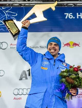 Kitzbuehel 23.01.2016, Streif, Kitzbuehel, AUT, FIS Weltcup Ski Alpin, Kitzbuehel, Abfahrt, Herren, Siegerehrung, im Bild Sieger Peter Fill (ITA) Winner Peter Fill of Italy during award winner ceremony for the men s Downhill Race of Kitzbuehel FIS Ski Alpine World Cup at the Streif in Kitzbuehel, Austria on 2016 01 23. EX_JFK