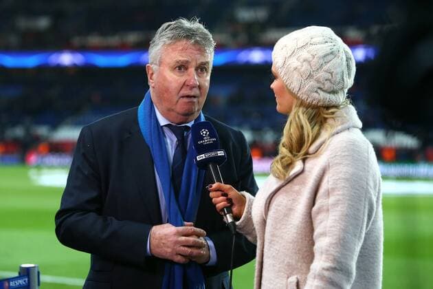 Fußball, Champions League, Paris St. Germain - FC Chelsea, Vor Spielbeginn Manager of Chelsea, Guus Hiddink ahead of kick off - UEFA Champions League - PSG vs Chelsea - Parc des Princes - Paris - 16 02 2016 Pic Philip Oldham SportImage EDITORIAL USE ONLY. No use with unauthorised audio, video, data, fixture lists, club league logos or live services. Online in-match use limited to 120 images, no video emulation. No use in betting, games or single club league player publications.