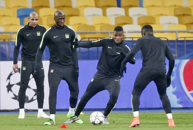 Feb. 23, 2016 - Kiev, Ukraine - FC Manchester City players take part in a training session,ahead of the UEFA Champions League round of 16 match,Dynamo Kyev vs Manchester City,at the Olympiyskiy stadium,in Kiev,Ukraine,on 23 February, 2016. Soccer 2016 - MANCHESTER CITY s training session,ahead Dynamo Kyev vs Manchester City football match. - ZUMAg194