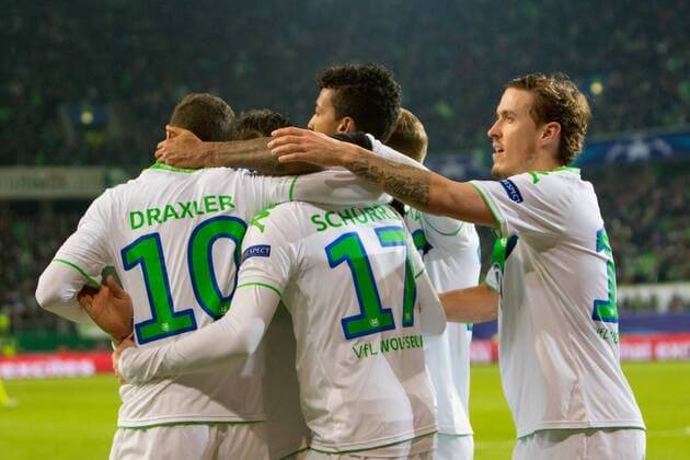 Fußball, UEFA Champions League, VfL Wolfsburg - KAA Gent; Jubel, Torjubel, Freude, Emotion, Torerfolg, Aktion, action, goal, goal celebration, celebrates um Andre Schürrle (Wolfsburg, 17). xtgx