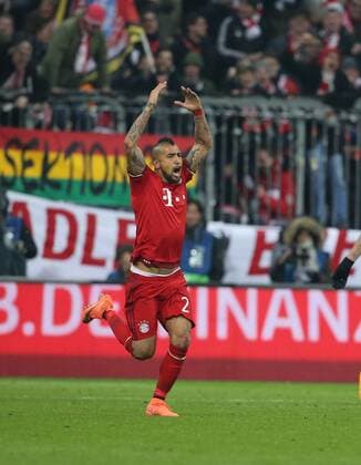 München, Fussball, Herren, UEFA Champions League, Saison 2015 2016, Achtelfinale FC Bayern München - Juventus Turin, 16.03.2016, Allianzarena München, Arturo Vidal, FC Bayern München , jubel