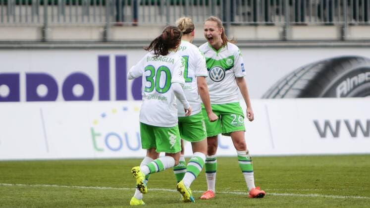 Fußball, Allianz Frauen Bundesliga, VfL Wolfsburg - 1. FFC Frankfurt; Caroline Graham Hansen (Wolfsburg, 26) Jubel, Torjubel, Freude, Emotion, Torerfolg, Aktion, action, goal, goal celebration, celebrates. xtgx