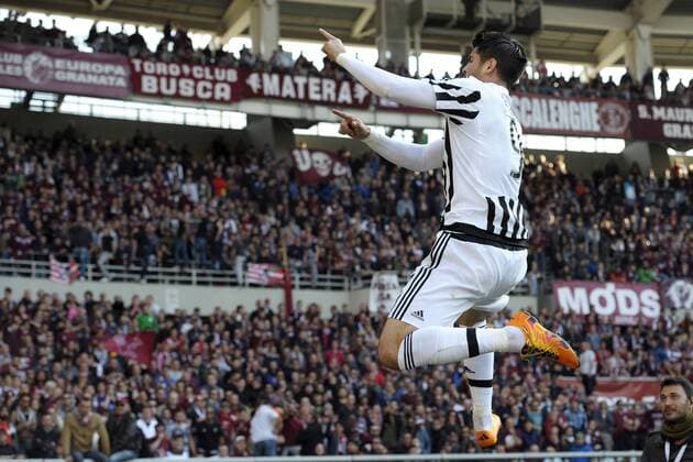 Alvaro Morata Juventus Goal celebration Torino 20-03-2016 Stadio Olimpico Football Calcio Serie A 2015 2016 Torino FC vs. Juventus. filippoxalfero