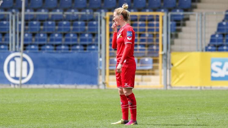 Rachel Rinast (Köln, 31), enttäuscht schauend, Enttäuschung, Frustration, disappointed, pessimistisch, Fussball, Allianz Frauen-Bundesliga, TSG 1899 Hoffenheim - 1. FC Köln, xozx
