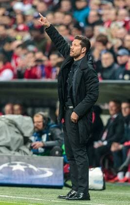 03.05.2016, Allianz Arena, Muenchen, GER, UEFA CL, FC Bayern Muenchen vs Atletico Madrid, Halbfinale, Rueckspiel, im Bild Trainer Diego Simeone (Atletico Madrid) Trainer Diego Simeone (Atletico Madrid) during the UEFA Champions League semi Final, 2nd Leg match between FC Bayern Munich and Atletico Madrid at the Allianz Arena in Muenchen, Germany on 2016 05 03. Muenchen EP_fei