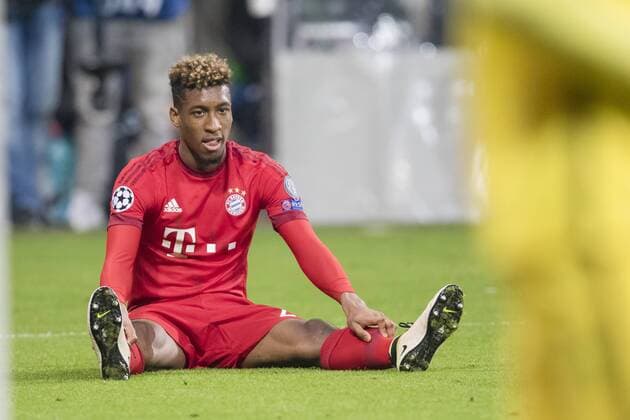 Kingsley COMAN, FCB 29 Emotionen, enttaeuscht, Enttaeuschung, Frust, frustriert, verzweifelt, Verzweiflung, Trauer, traurig, am Boden liegend FC BAYERN MUENCHEN - ATLETICO MADRID 2-1 Semifinal, Football UEFA Champions League, Muenchen, 03.05.2016 CL Saison 2015 2016