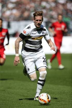 Moenchengladbach, Fussball, Herren, 1BL, Saison 2015 2016, Borussia Mönchengladbach- Bayer 04 Leverkusen , 07.05.2016, Stadion im Borussia Park, Mönchengladbach,Andre Hahn Gladbach, Aktion, Einzelbild,