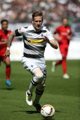 Moenchengladbach, Fussball, Herren, 1BL, Saison 2015 2016, Borussia Mönchengladbach- Bayer 04 Leverkusen , 07.05.2016, Stadion im Borussia Park, Mönchengladbach, Andre Hahn, Gladbach