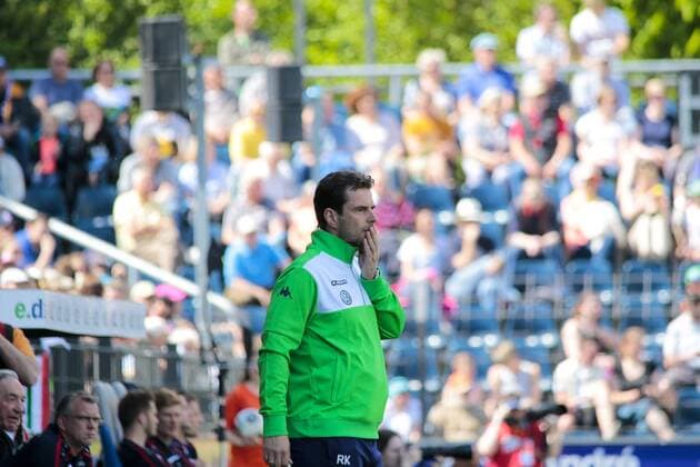 Fußball, Allianz Frauen Bundesliga, 1. FFC Turbine Potsdam - VfL Wolfsburg; Cheftrainer Ralf Kellermann (Wolfsburg) Porträt, Portrait, Einzelbild enttäuscht, frustriert, niedergeschlagen Enttäuschung, Frust, disappointed, rotos, fassungslos.. xtgx