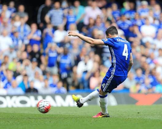 Chelsea s Cesc Fabregas scoring his sides opening goal during the Barclays Premier League match at Stamford Bridge Stadium. Photo credit should read: David Klein Sportimage EDITORIAL USE ONLY. No use with unauthorised audio, video, data, fixture lists, club league logos or live services. Online in-match use limited to 120 images, no video emulation. No use in betting, games or single club league player publications.