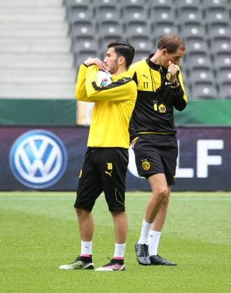GER, DFB Pokal Finale 2016, Borussia Dortmund, Training 20.05.2016, OLympiastadion, Berlin, GER, DFB Pokal Finale 2016, Borussia Dortmund, Training, im Bild Nuri Sahin (Borussia Dortmund), Cheftrainer (Head Coach) Thomas Tuchel (Borussia Dortmund) nordphotox xEngler
