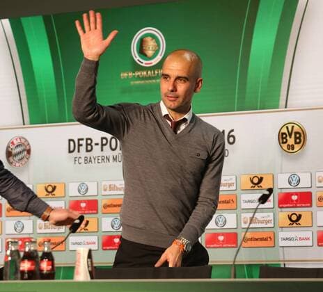 Fußball, Champions League, Pep Guardiola - PK FC Bayern München in Turin GER, DFB Pokal Finale, 2016, FC Bayern Muenchen vs. Borussia Dortmund 21.05.2016, OLympiastadion, Berlin, GER, DFB Pokal Finale, 2016, FC Bayern Muenchen vs. Borussia Dortmund, im Bild nordphotox xEngler