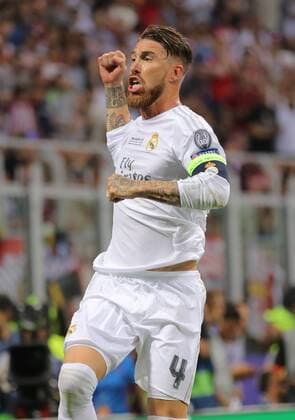 Sergio RAMOS, Real Madrid 4 Torjubel, Jubel nach dem Tor zum 1-0 Jubel, Freude, Emotionen, Feiern, Lachen, jubelt, freuen, reisst die Arme hoch, ballt die Faust REAL MADRID - ATLETICO MADRID Fussball UEFA Champions League, Final, Milano, Italy, June 28th, 2016 CL Saison 2015 2016