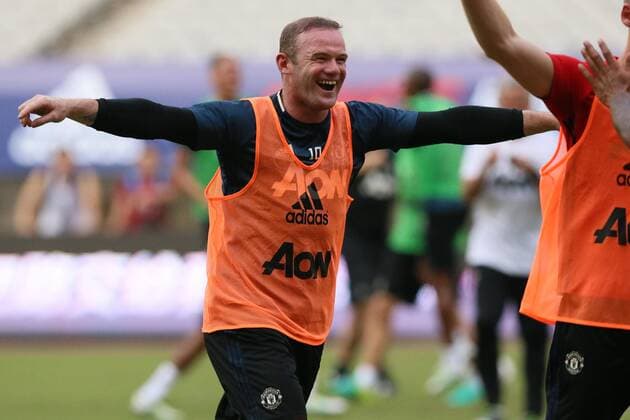 Wayne Rooney of Manchester United ManU reacts during a training session for the Shanghai match of the 2016 International Champions Cup China in Shanghai, China, 21 July 2016. Manchester United footballers prepare for International Champions Cup China 20160721_09672