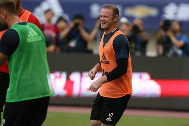 Wayne Rooney of Manchester United ManU reacts during a training session for the Shanghai match of the 2016 International Champions Cup China in Shanghai, China, 21 July 2016. Manchester United footballers prepare for International Champions Cup China 20160721_32412
