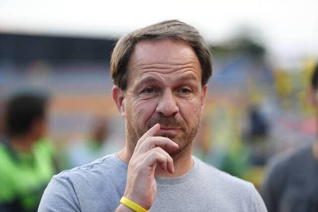 Alexander Zorniger (Trainer Bröndby), angespannt vor dem Spiel Hertha BSC Berlin - Bröndby IF Europa League, Qualifikation, 3. Runde, Fußball, Fussball, soccer, Herren, Männer, Maenner, Deutschland, Germany, Ergebnis Berlin, 28.7.2016, Friedrich-Ludwig-Jahn-Stadion
