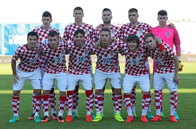 UEFA European Under-21 Championship Qualifications, Croatia - Sweden 01.09.2016., Koprivnica - Qualifying group stage of the 2017 UEFA European Under-21 Championship, group 6, Croatia - Sweden. Mirko Maric, Filip Benkovic, Antonio Milic, Duje Caleta Car, Dominik Livakovic. Domagoj Pavicic, Karlo Bartolec, Filip Krovinovic, Nikola Vlasic, Ante Coric, Marko Rog. IgorxKralj PIXSELL
