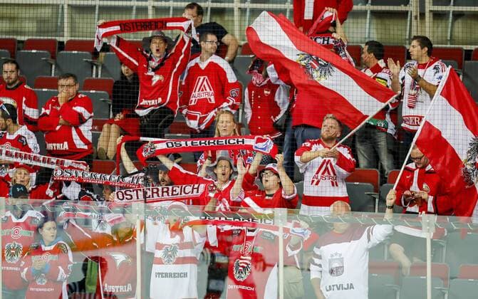 Fans, Eishockeyfans, supporters, spectators, Zuschauer, Jacke, Kutte, Weste, Fankurve DEUTSCHLAND - OESTERREICH 6-0 Eishockey Olympia Qualifikation 2016 Deutschland, Deutsche Eishockey Nationalmannschaft DEB , Riga, Lettland 02.09.2016