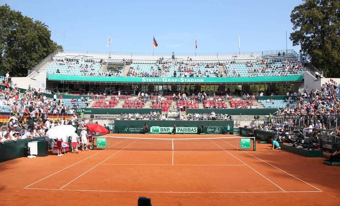 GER, Davis Cup, Deutschland vs. Polen, Einzel 16.09.2016, LTTC Rot-Weiss-Berlin, Berlin, GER, Davis Cup, Deutschland vs. Polen, Auslosung, im Bild Steffi-Graf-Stadion nordphotox xEngler