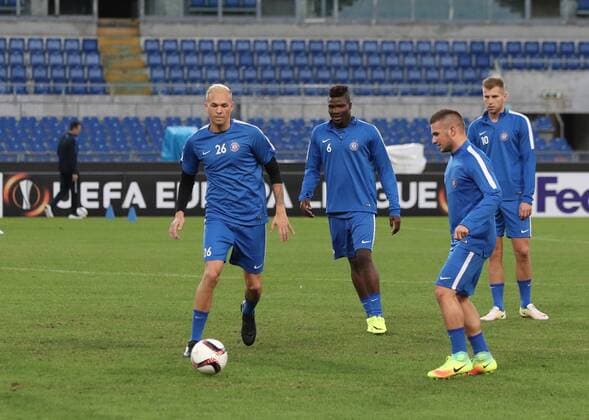SOCCER - EL, Roma vs A.Wien, preview ROME,ITALY,19.OCT.16 - SOCCER - UEFA Europa League, group stage, AS Roma vs FK Austria Wien, preview, final training A.Wien. Image shows Raphael Holzhauser, Abdul Kadiri Mohammed, Petar Gluhakovic and Alexander Gruenwald (A.Wien). GEPAxpictures xChristianxOrt