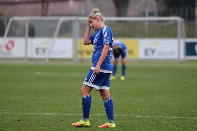 Dominika Skorvankova (Sand, 18), enttäuscht schauend, Enttäuschung, Frustration, disappointed, pessimistisch, Fussball, Allianz Frauen-Bundesliga, SC Freiburg - SC Sand, xozx