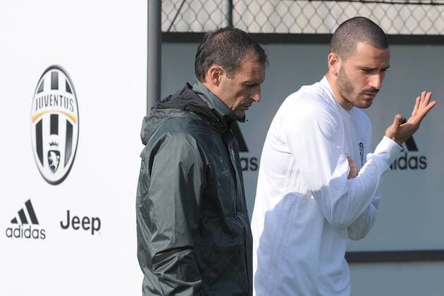 IPP20170313 Football - soccer: UEFA Champions League 2016 2017, Juventus Turin - FC Porto, allegri massimiliano allenatore juventus e bonucci leonardo (Hinweis: Verwendung nur in Deutschland - only Germany) xHOCHxZWEIx xItalyxPhotoxPressx
