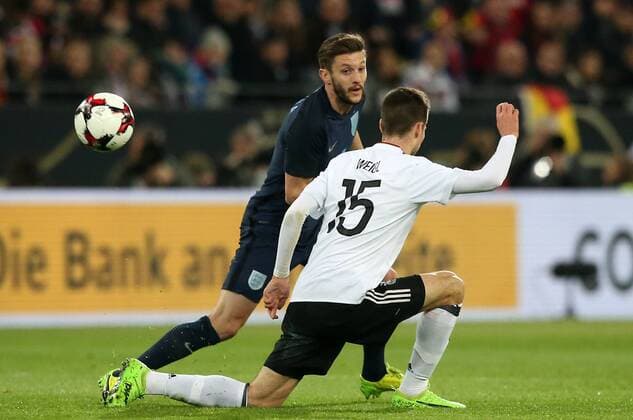 Fußball Länderspiel: Deutschland - England am 22.03.2017, International Friendly Länderspiel Germany - England, Signal Iduna Park Dortmund, Germany, xmdx, freundschaftsspiel, testspiel, germany, england, dfb, nationalmannschaft, die mannschaft, Adam Lallana (11 ,Liverpool, England), Julian WEIGL (15, Deutschland, Germany) Deutschland - England