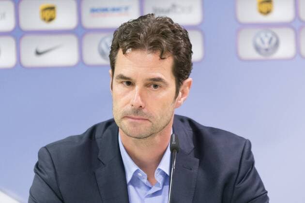 Trainer, team coach Ralf Kellermann (VfL Wolfsburg, Trainer, head coach); beim Interview, Pressekonferenz; Enttäuschung, enttäuscht, Frustration, disappointed, Fußball, Frauen, UEFA Women s Champions League, VfL Wolfsburg - Olympique Lyonnais, xprx