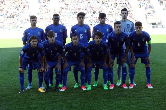 European Football Championship U17 U 17 Group A, Round 1, Croatia - Italy 03.05.2017., HNK Rijeka Stadium, Rijeka, Croatia - European Football Championship U17, Group A, Round 1, Croatia - Italy. Axel Campeol, Moise Kean, Antonio Candela, Matteo Anzolin, Simone Ghidotti. Manolo Portanova, Elia Visconti, Davide Merola, Andrea Rizzo Pinna, Fabrizio Caligara, Davide Bettella. GoranxKovacic PIXSELL
