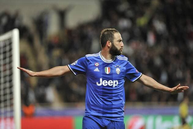 03.05.2017, Louis II, Monte Carlo, MCO, UEFA CL, AS Monaco vs Juventus Turin, Halbfinale, Hinspiel, im Bild Gonzalo Higuain of Juventus celebrates scoring their second goal Gonzalo Higuain of Juventus celebrates scoring their second goal during the UEFA Champions League semi final,1st leg match between AS Monaco and Juventus Turin at the Louis II in Monte Carlo, Monaco on 2017 05 03. Monte Carlo EP_fil