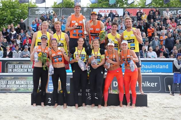 smart super cup Münster; Smart Beach Tour 2017; Laboureur, Sude, Ludwig, Walkenhorst, Borger, Kozuch, Bergmann, Harms, Brouwer, Meeuwsen, Walkenhorst, Winter +++ copyright: Joern Pollex HOCH ZWEI +++ Münster Germany xJoernxPollex HOCHxZWEIx