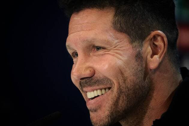 09.05.2017, Estadio Vicente Calderon, Madrid, ESP, UEFA CL, Atletico Madrid vs Real Madrid, Halbfinale, Rueckspiel, Pressekonferenz, im Bild Atletico Madrid manager Diego Simeone Atletico Madrid manager Diego Simeone during Pressconference before the UEFA Champions League semi final, 2nd leg match between Atletico Madrid and Real Madrid at the Estadio Vicente Calderon in Madrid, Spain on 2017 05 09. Madrid EP_FIL