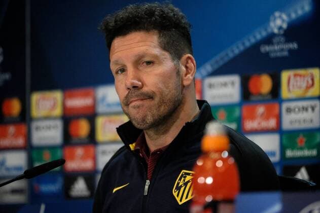 09.05.2017, Estadio Vicente Calderon, Madrid, ESP, UEFA CL, Atletico Madrid vs Real Madrid, Halbfinale, Rueckspiel, Pressekonferenz, im Bild Atletico Madrid manager Diego Simeone Atletico Madrid manager Diego Simeone during Pressconference before the UEFA Champions League semi final, 2nd leg match between Atletico Madrid and Real Madrid at the Estadio Vicente Calderon in Madrid, Spain on 2017 05 09. Madrid EP_FIL