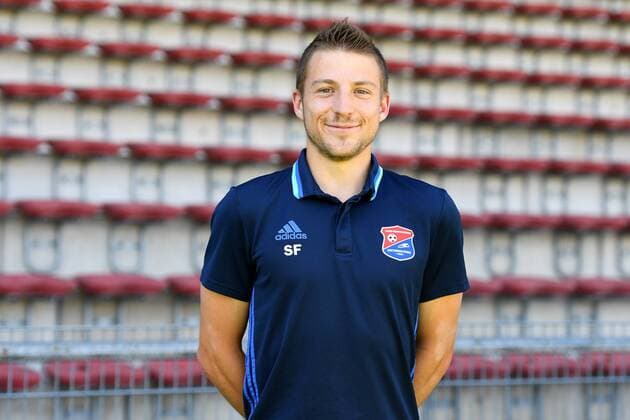 Co-Trainer Sebastian Friedl (Unterhaching) Porträt, Portrait, Einzelbild, Aktion, Action, Fußball, GER, 3.Liga, Porträttermin 2017 2018, SpVgg Unterhaching, xslx