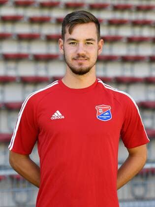 Orestis Kiomourtzoglou (Unterhaching, 31) Einzelbild, Aktion, Action, Porträt, Portrait, Fußball, GER, 3.Liga, Porträttermin 2017 2018, SpVgg Unterhaching, xslx