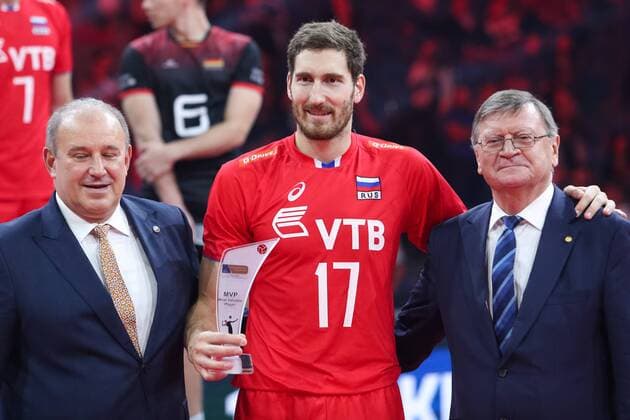 03.09.2017, Krakow, siatkowka, Mistrzostwa Europy, mecz finalowy, Niemcy - Rosja, Maxim Mikhailov (RUS), MVP, Germany - Russia, Eurovolley 2017 final, fot. Tomasz Jastrzebowski Foto Olimpik NEWSPIX.PL --- Newspix.pl FRANCE OUT! 20170903toja421