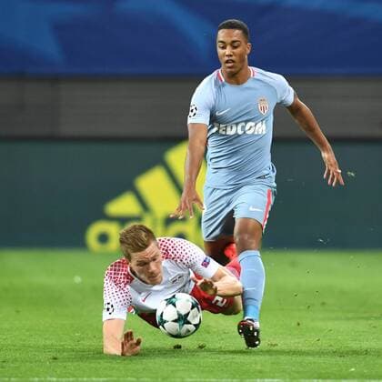 Fussball, Herren, Saison 2017 2018, Champions League (Gruppe G, 1. Spieltag), RB Leipzig - AS Monaco, Marcel Halstenberg (Nr. 23, RB Leipzig), Youri Tielemans (Nr. 17, AS Monaco), 13.09.2017, Copyright: xMatthiasxKochx