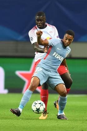 Fussball, Herren, Saison 2017 2018, Champions League (Gruppe G, 1. Spieltag), RB Leipzig - AS Monaco, Dayot Upamecano (Nr. 5, RB Leipzig), Youri Tielemans (Nr. 17, AS Monaco), 13.09.2017, Copyright: xMatthiasxKochx