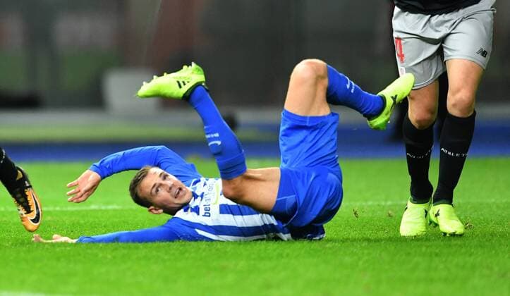 Vladimir Darida (Hertha BSC), enttäuscht am Boden Hertha BSC Berlin - Athletic Bilbao Europa League, Gruppenphase, 1. Spieltag, Fußball, Fussball, soccer, Herren, Männer, Maenner, Deutschland, Germany Berlin, 14.9.2017, Olympiastadion
