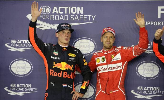 Max Verstappen, Red Bull Racing, Sebastian Vettel, Scuderia Ferrari, formula 1 GP, Singapore, 16.09.2017 Photo:mspb Lukas Gorys Max Verstappen, Sebastian Vettel, formula 1 GP, Singapore,