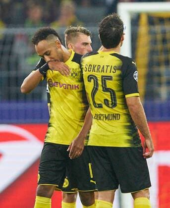 b Pierre-Emerick Aubameyang , BVB 17 Emotionen, enttaeuscht, Enttaeuschung, Frust, frustriert, Trauer ,traurig, verzweifelt, Verzweiflung BORUSSIA DORTMUND - REAL MADRID Gruppenphase Hinspiel, Fussball UEFA Champions League, Dortmund, 26.09.2017 CL Saison 2017 2018, BVB,