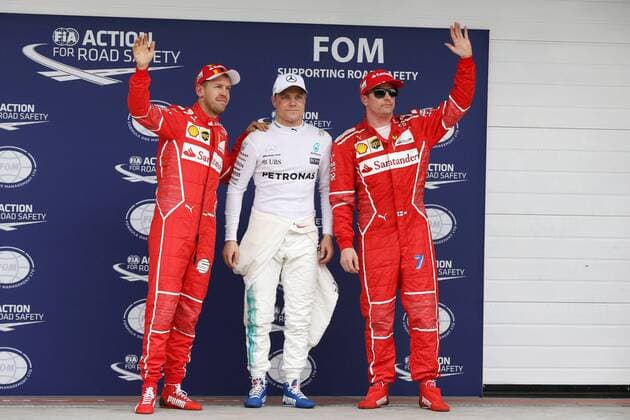 Sebastian Vettel (GER 5), Scuderia Ferrari, Kimi Raikkonen (FIN 7), Scuderia Ferrari, Valtteri Bottas (FIN 77), Mercedes AMG Petronas Motorsport, Grosser Preis von Brasilien 2017, Qualifying, Motorsport, Formel 1, 11.11.2017, Interlagos Copyright: xEIBNER JERRYxANDREx EP_JAE