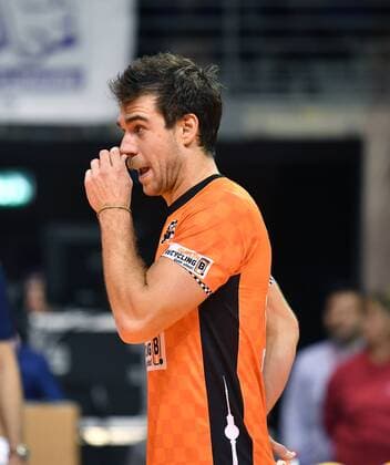 Pierre Pujol (BR Volleys), enttäuscht BR Volleys Berlin-TSV Herrsching Deutsche Volleyball Liga, DVV-Pokal, 2017 2018, Hauptrunde, Herren, Männer, Volleyball, Deutschland, Germany, Max-Schmeling-Halle Berlin, 25.11.2017