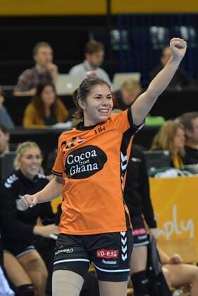 Handball, WM, Damen, Niederlande - Schweden GER, IHF WM 2017, Spiel um Platz 3, Schweden vs Niederlande 17.12.17, Barcleycard Arena Hamburg, GER, IHF WM 2017, Spiel um Platz 3, Schweden vs Niederlande, im Bild Martine Smeets (Niederlande 24) jubelt