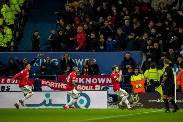 Juan Mata of Manchester United ManU celebrates his goal during the Premier League match between Leicester City and Manchester United at the King Power Stadium, Leicester, England on 23 December 2017. Copyright: xMatthewxBuchanx 18330039