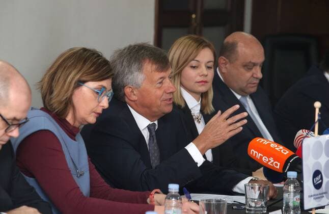 press conference PK Pressekonferenz on the occasion of the European Handball Championship 11.01.2018., Croatia, Split - Press conference on the occasion of the European Handball Championship, featured by Jelena Hrgovic, EHF president Michael Widerer, Tomislav Grahovac on behalf of the Croatian Handball Association, Silvio Njiric, Toni Gamulin, Hrvoje Akrap, Martin Hausleitner, JJ Rowland. IvoxCagalj PIXSELL