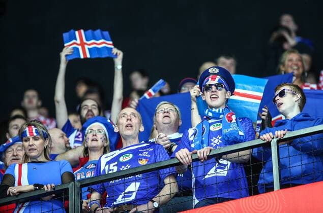 Handball, EM, Schweden - Island European Handball Championship, Group A, 1st Round, Sweden - Iceland 12.01.2018., Croatia, Spaladium Arena, Split - European Handball Championship, Group A, 1st Round, Sweden - Iceland. Icelandic fans. SlavkoxMidzor PIXSELL