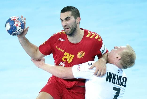 European Handball Championship, Group C, Round 1, Germany - Montenegro 13.01.2018., Croatia, Arena Zagreb, Zagreb - European Handball Championship, Group C, Round 1, Germany - Montenegro. BOZOVIC Milos, WIENCEK Patrick SanjinxStrukic PIXSELL